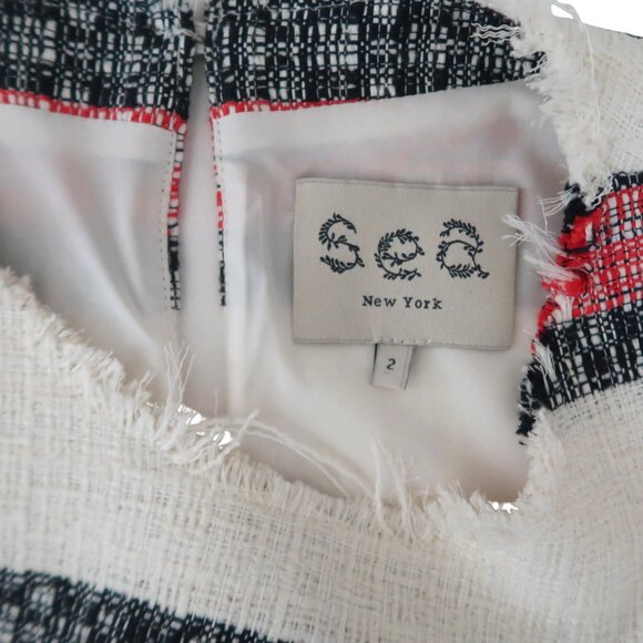 SEA NEW YORK striped Tweed cutout top sz 2 - Picture 6 of 7